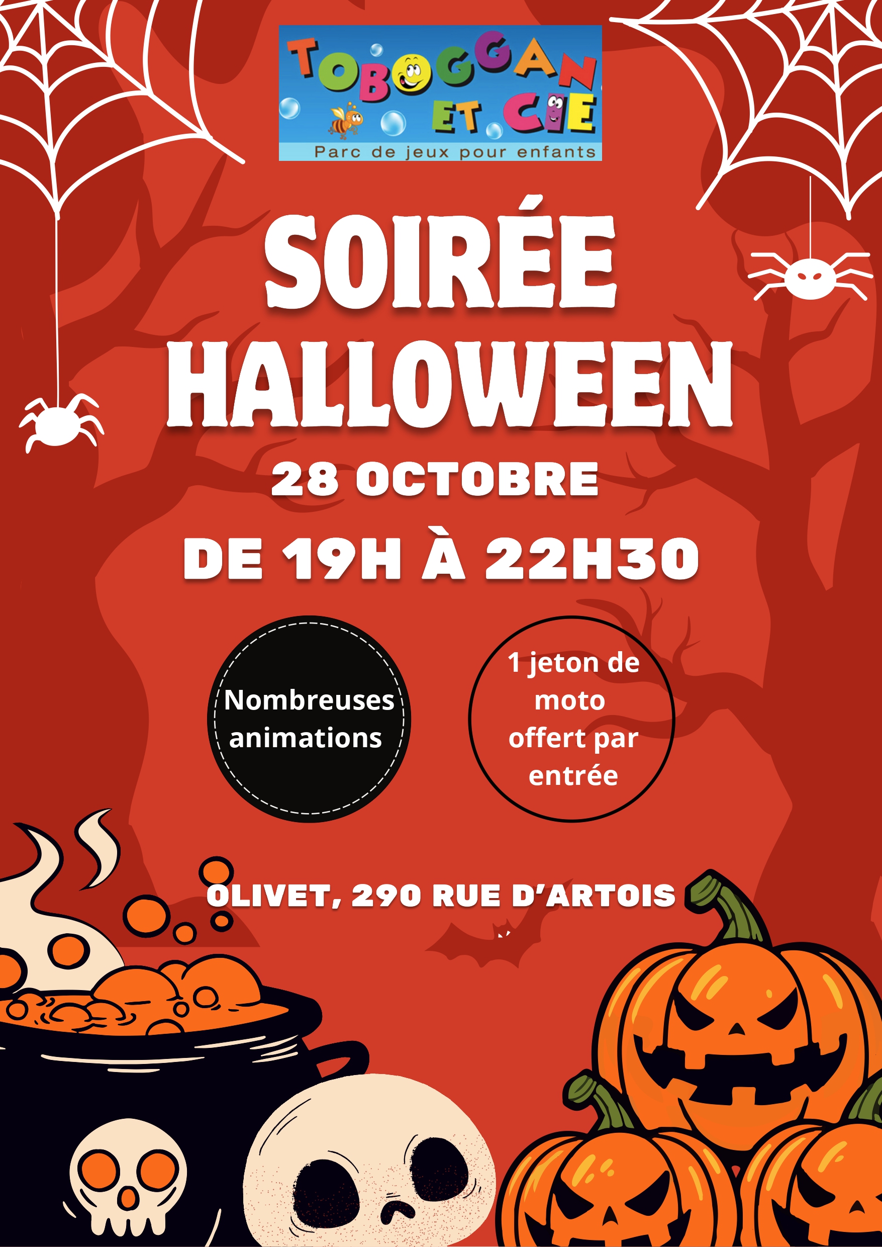 Soirée Halloween dans votre Toboggan et Cie Orléans